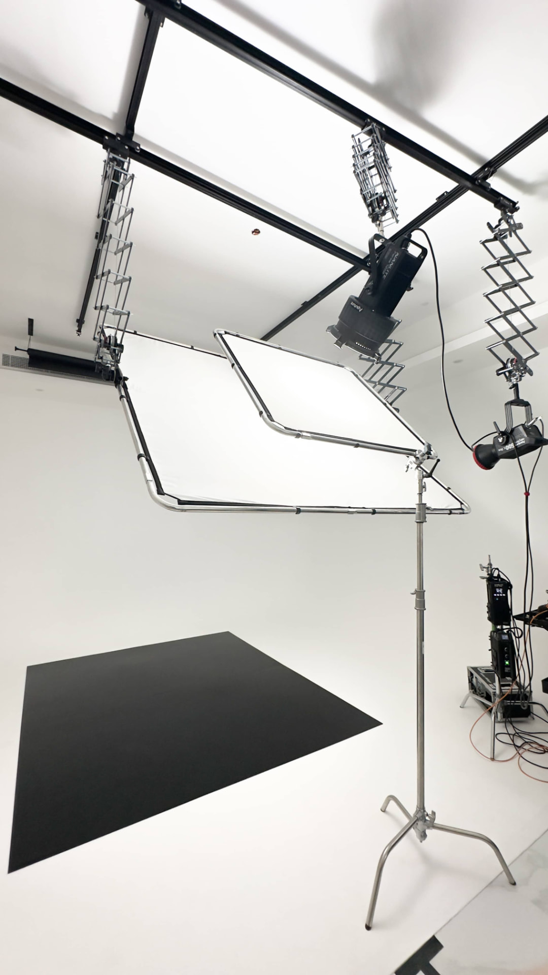 Studio lighting setup for a photography session