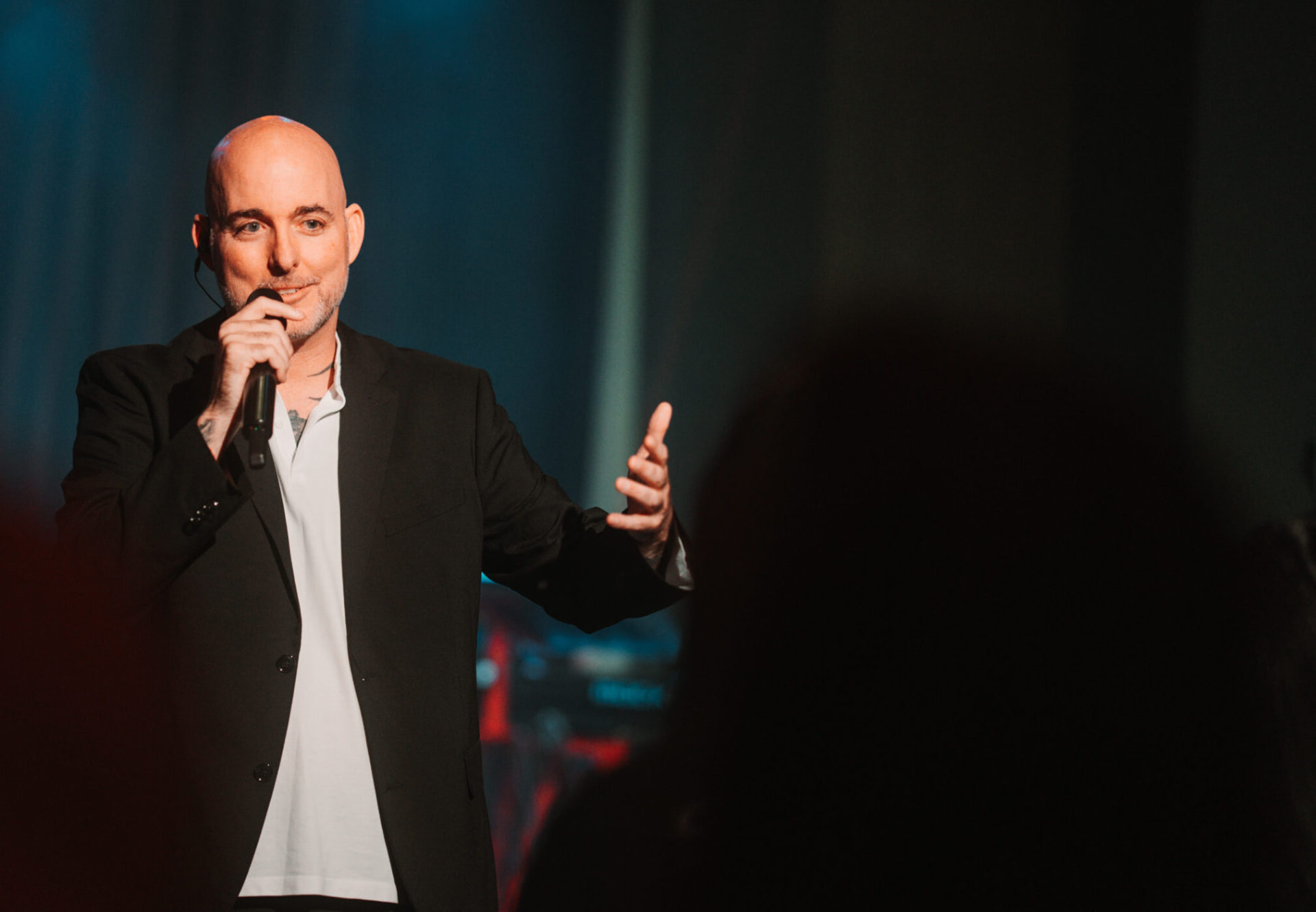 BarCoe Studios artist performing live with a microphone