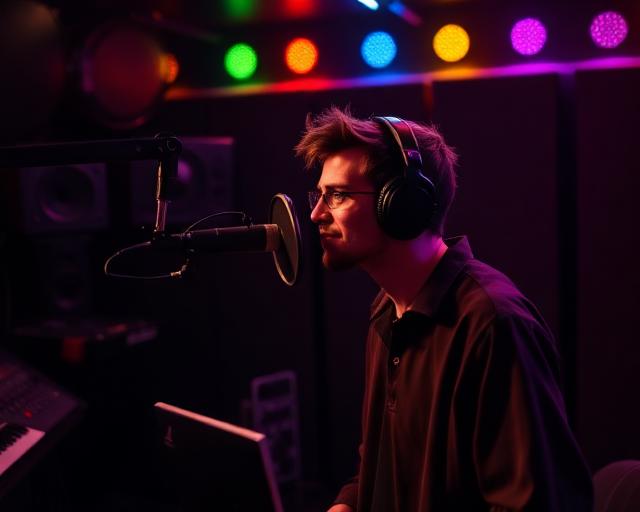 Recording session at Barcoe Studios, a leading music studio in Dubai, specializing in sound recording, video production, and professional media services for events.