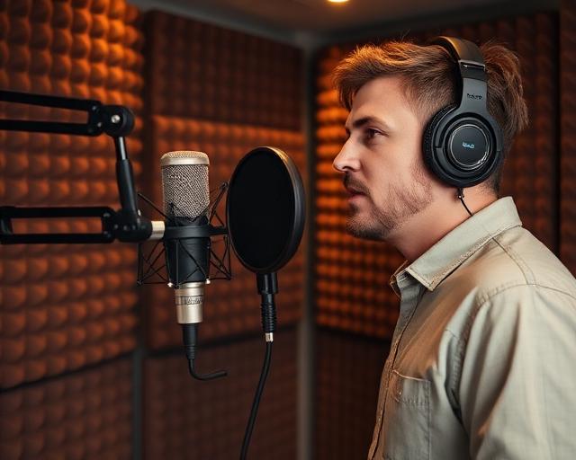 Professional recording session at Barcoe Studios, the best recording studio in Dubai, specializing in sound recording, music production, and media production services.