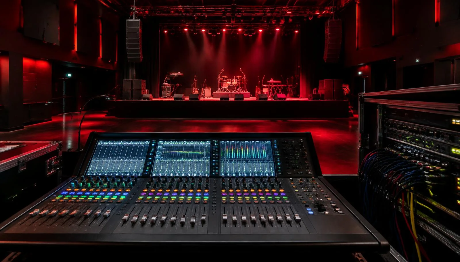 Live sound mixing desk at a concert